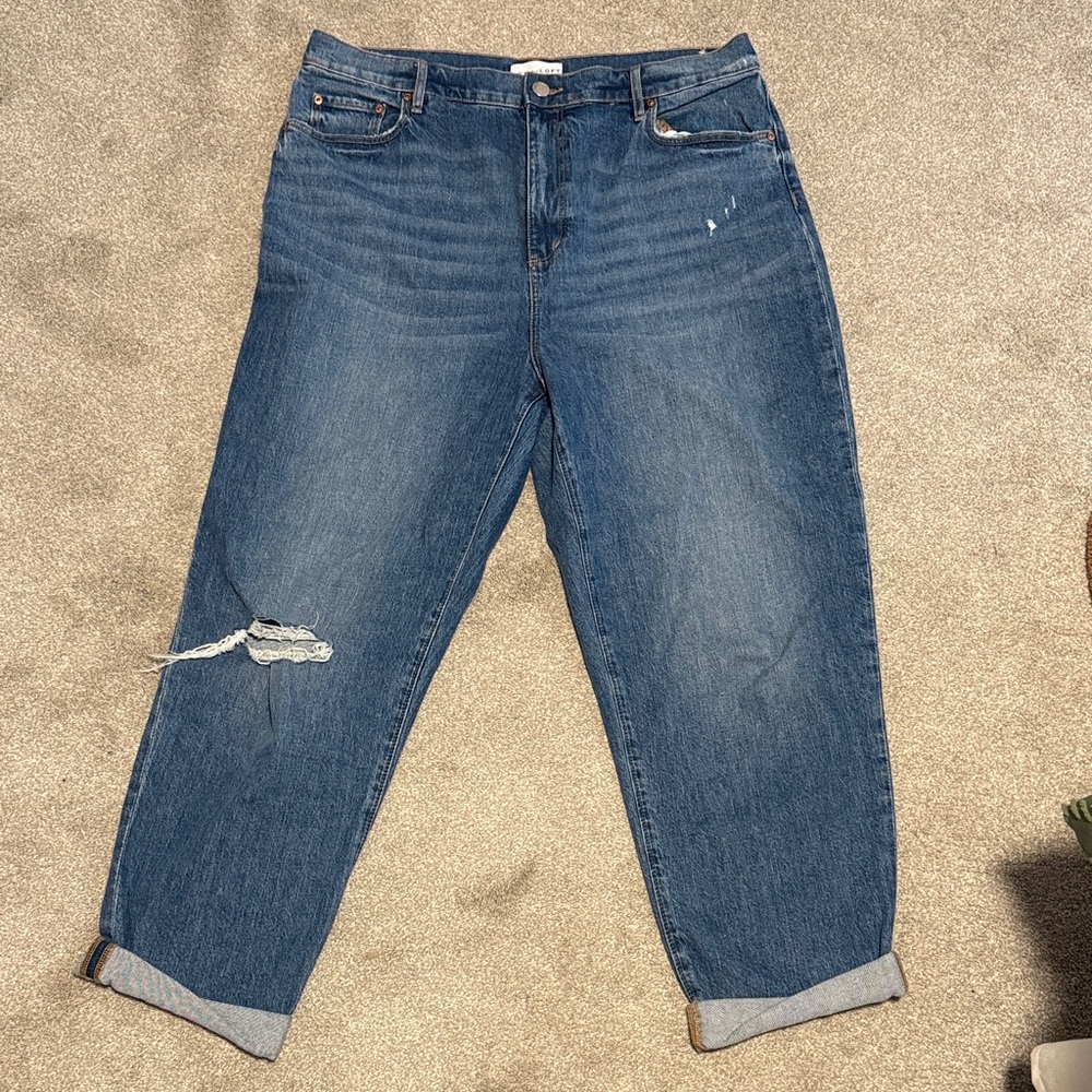 LOFT High Waist Boyfriend Jeans